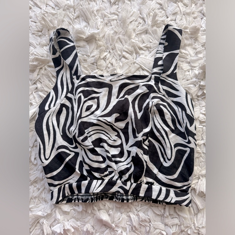NWOT Rachel Zoe Zebra Print Crop Top XS